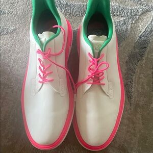 G/FORE White and Pink Athletic Shoes GALLIVAN2R CONTRAST GOLF SHOE